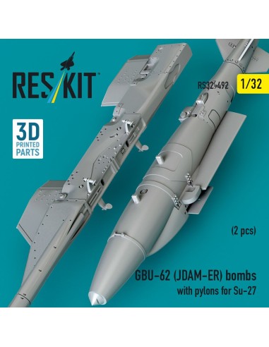 GBU-62 (JDAM-ER) bombs with pylons for Su-27 (2 pcs) (3D Printed) 