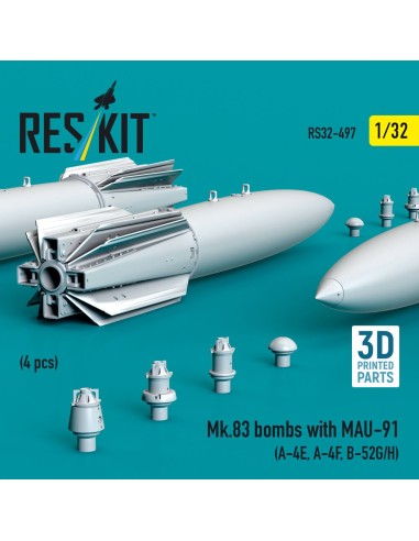 Mk.83 bombs with MAU-91 (4 pcs) (A-4E, A-4F, B-52G/H) (3D printed) 