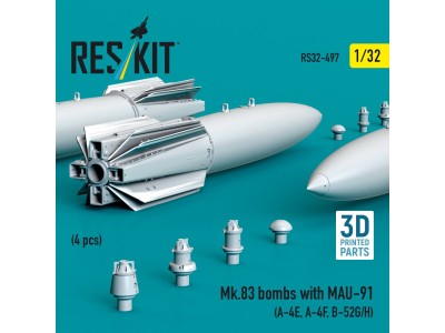 Mk.83 bombs with MAU-91 (4 pcs) (A-4E, A-4F, B-52G/H) (3D printed) 