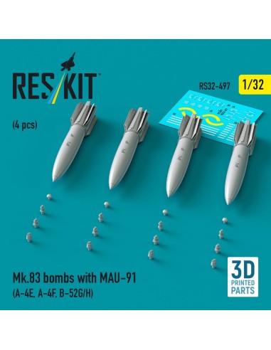 Mk.83 bombs with MAU-91 (4 pcs) (A-4E, A-4F, B-52G/H) (3D printed) 