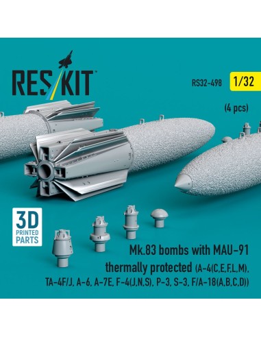 Mk.83 bombs with MAU-91 thermally protected (4 pcs) (A-4(C,E,F,L,M), TA-4F/J, A-6, A-7E, F-4(J,N,S), P-3, S-3, F/A-18(A,B,C,D)) 