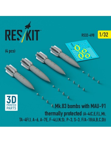 Mk.83 bombs with MAU-91 thermally protected (4 pcs) (A-4(C,E,F,L,M), TA-4F/J, A-6, A-7E, F-4(J,N,S), P-3, S-3, F/A-18(A,B,C,D)) 