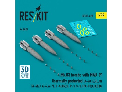 Mk.83 bombs with MAU-91 thermally protected (4 pcs) (A-4(C,E,F,L,M), TA-4F/J, A-6, A-7E, F-4(J,N,S), P-3, S-3, F/A-18(A,B,C,D)) 