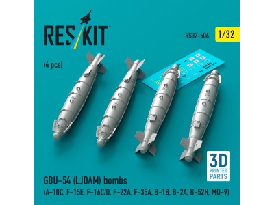 GBU-54 (LJDAM) bombs (4 pcs) (A-10C, F-15E, F-16C/D, F-22A, F-35A, B-1B, B-2A, B-52H, MQ-9) (3D Printed) 