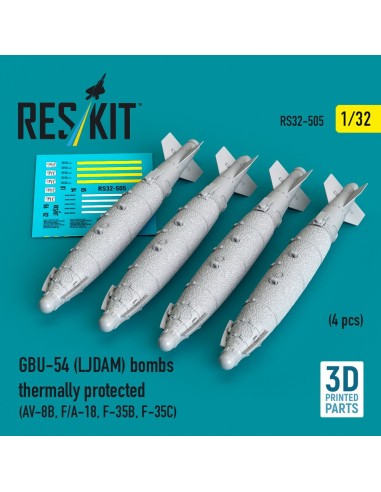 GBU-54 (LJDAM) bombs thermally protected (4 pcs) (3D Printed) 