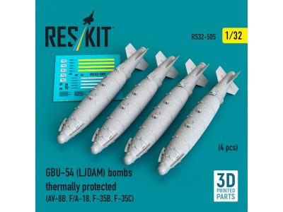 GBU-54 (LJDAM) bombs thermally protected (4 pcs) (3D Printed) 