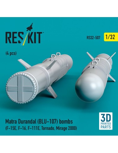 Matra Durandal (BLU-107) bombs (4 pcs) (F-15E, F-16, F-111E, Tornado, Mirage 2000) (3D Printed) 