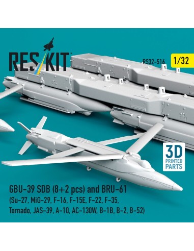 GBU-39 SDB (8 pcs) and BRU-61 (2 pcs) (Su-27, MiG-29, F-16, F-15E, F-22, F-35, Tornado, JAS-39, A-10, AC-130W, B-1B, B-2, B-52) 
