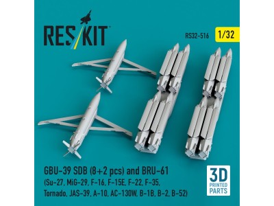 GBU-39 SDB (8 pcs) and BRU-61 (2 pcs) (Su-27, MiG-29, F-16, F-15E, F-22, F-35, Tornado, JAS-39, A-10, AC-130W, B-1B, B-2, B-52) 