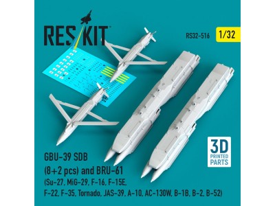GBU-39 SDB (8 pcs) and BRU-61 (2 pcs) (Su-27, MiG-29, F-16, F-15E, F-22, F-35, Tornado, JAS-39, A-10, AC-130W, B-1B, B-2, B-52) 