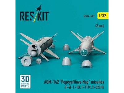 AGM-142 Popeye/Have Nap missiles (2 pcs) (F-4E, F-15I, F-111C, B-52G/H) (3D Printed) 