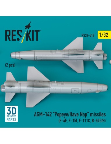 AGM-142 Popeye/Have Nap missiles (2 pcs) (F-4E, F-15I, F-111C, B-52G/H) (3D Printed) 