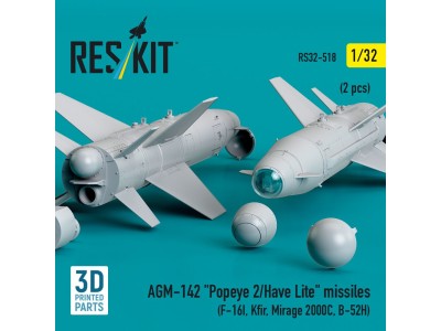 AGM-142 Popeye 2/Have Lite missiles (2 pcs) (F-16I, Kfir, Mirage 2000C, B-52H) (3D Printed) 