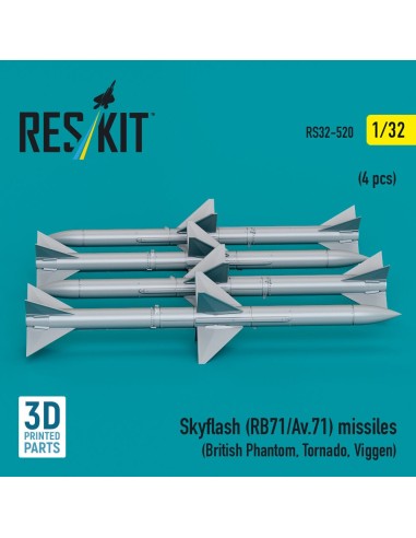 Skyflash (RB71/Av.71) missiles (4 pcs) (British Phantom, Tornado, Viggen) (3D Printed) 