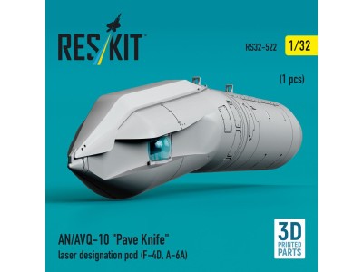 AN/AVQ-10 Pave Knife laser designation pod (1 pcs) (F-4D, A-6A) (3D Printed) 