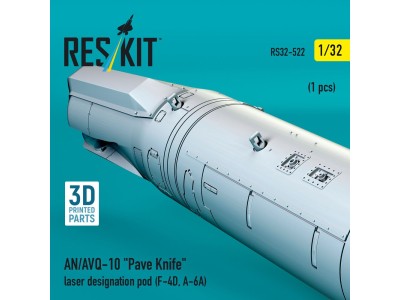 AN/AVQ-10 Pave Knife laser designation pod (1 pcs) (F-4D, A-6A) (3D Printed) 