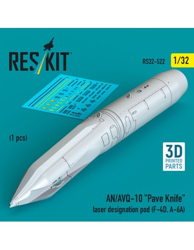 AN/AVQ-10 Pave Knife laser designation pod (1 pcs) (F-4D, A-6A) (3D Printed) 