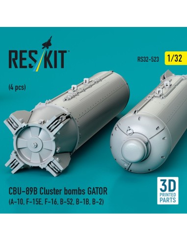 CBU-89B cluster bombs GATOR (4 pcs) (A-10, F-15E, F-16, B-52, B-1B, B-2) (3D Printed) 