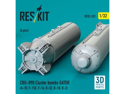 CBU-89B cluster bombs GATOR (4 pcs) (A-10, F-15E, F-16, B-52, B-1B, B-2) (3D Printed) 