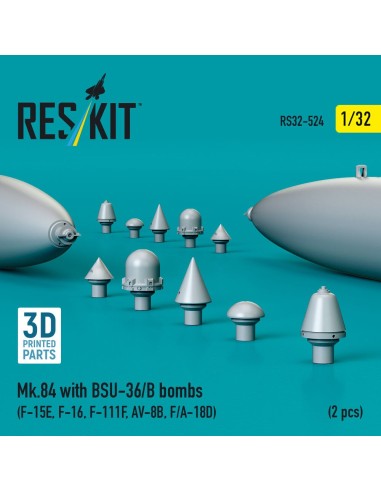 Mk.84 with BSU-36/B bombs (2 pcs) (F-15E, F-16, F-111F, AV-8B, F/A-18D) (3D Printed) 