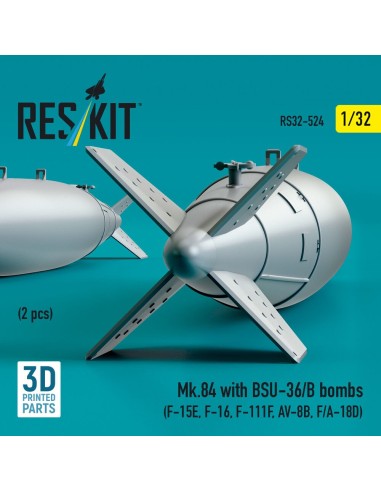 Mk.84 with BSU-36/B bombs (2 pcs) (F-15E, F-16, F-111F, AV-8B, F/A-18D) (3D Printed) 