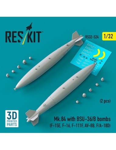 Mk.84 with BSU-36/B bombs (2 pcs) (F-15E, F-16, F-111F, AV-8B, F/A-18D) (3D Printed) 
