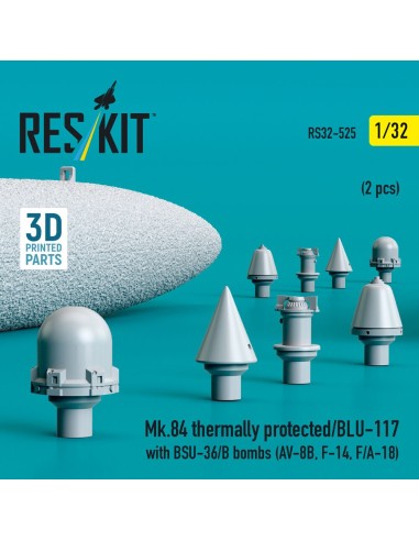 Mk.84 thermally protected/BLU-117 with BSU-36/B bombs (2 pcs) (AV-8B, F-14, F/A-18) (3D Printed) 