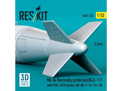 Mk.84 thermally protected/BLU-117 with BSU-36/B bombs (2 pcs) (AV-8B, F-14, F/A-18) (3D Printed) 