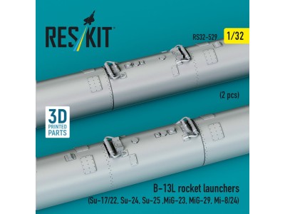 B-13L rocket launchers (2 pcs) (Su-17/22, Su-24, Su-25 ,MiG-23, MiG-29, Mi-8/24) (3D Printed) 
