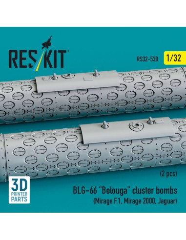 BLG-66 Belouga cluster bombs (2 pcs) (Mirage F.1, Mirage 2000, Jaguar) (3D Printed) 