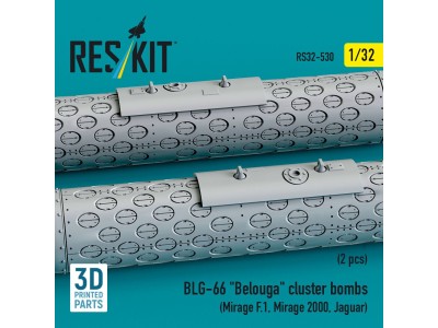 BLG-66 Belouga cluster bombs (2 pcs) (Mirage F.1, Mirage 2000, Jaguar) (3D Printed) 