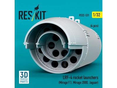 LRF-4 rocket launchers (4 pcs) (Mirage F.1, Mirage 2000, Jaguar) (3D Printed) 