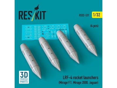 LRF-4 rocket launchers (4 pcs) (Mirage F.1, Mirage 2000, Jaguar) (3D Printed) 