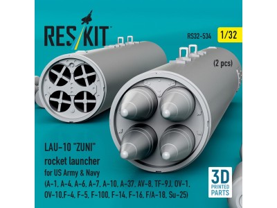 LAU-10 ZUNI rocket launcher for US Army & Navy (2 pcs) (A-1, A-4, A-6, A-7, A-10, A-37, AV-8, TF-9J, OV-1, OV-10, F-4, F-5, F-10