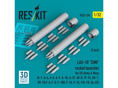LAU-10 ZUNI rocket launcher for US Army & Navy (2 pcs) (A-1, A-4, A-6, A-7, A-10, A-37, AV-8, TF-9J, OV-1, OV-10, F-4, F-5, F-10