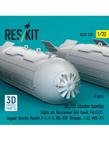 BL755 cluster bombs (4 pcs) (Alpfa Jet, Buccaneer, BAE Hawk, Fiat G.91, Jaguar, Harrier, Hunter, F-4, F-5, MB-339, Tornado, J-22