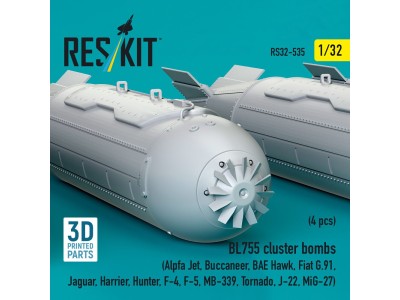 BL755 cluster bombs (4 pcs) (Alpfa Jet, Buccaneer, BAE Hawk, Fiat G.91, Jaguar, Harrier, Hunter, F-4, F-5, MB-339, Tornado, J-22