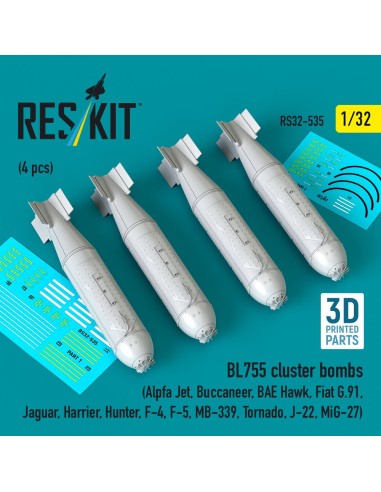 BL755 cluster bombs (4 pcs) (Alpfa Jet, Buccaneer, BAE Hawk, Fiat G.91, Jaguar, Harrier, Hunter, F-4, F-5, MB-339, Tornado, J-22