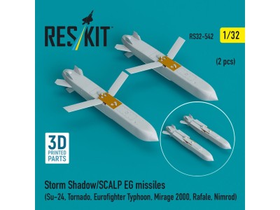 Storm Shadow/SCALP EG missiles (2 pcs) (Su-24, Tornado, Eurofighter Typhoon, Mirage 2000, Rafale, Nimrod) (3D Printed) 