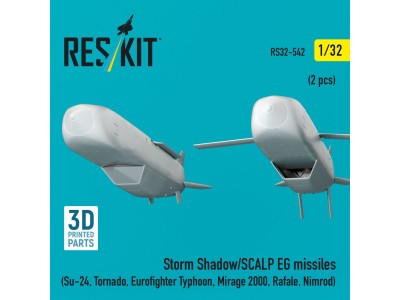 Storm Shadow/SCALP EG missiles (2 pcs) (Su-24, Tornado, Eurofighter Typhoon, Mirage 2000, Rafale, Nimrod) (3D Printed) 