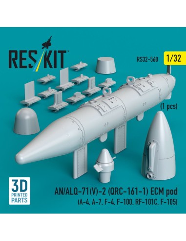 AN/ALQ-71(V)-2 (QRC-161-1) ECM pod (1pcs) (A-4, A-7, F-4, F-100, RF-101C, F-105) (3D Printed) 