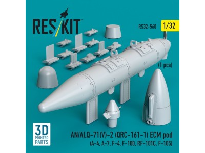 AN/ALQ-71(V)-2 (QRC-161-1) ECM pod (1pcs) (A-4, A-7, F-4, F-100, RF-101C, F-105) (3D Printed) 