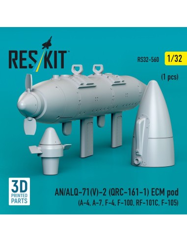 AN/ALQ-71(V)-2 (QRC-161-1) ECM pod (1pcs) (A-4, A-7, F-4, F-100, RF-101C, F-105) (3D Printed) 