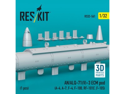 AN/ALQ-71(V)-3 ECM pod (A-4, A-7, F-4, F-100, RF-101C, F-105) (1pcs) (3D Printed) 