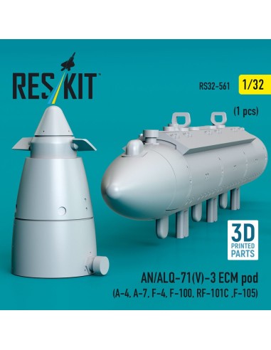 AN/ALQ-71(V)-3 ECM pod (A-4, A-7, F-4, F-100, RF-101C, F-105) (1pcs) (3D Printed) 