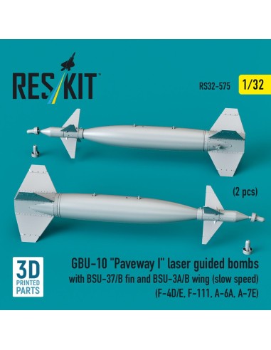 GBU-10 Paveway I laser guided bombs with BSU-37/B fin and BSU-3A/B wing (slow speed) (2 pcs) (F-4D/E, F-111, A-6A, A-7E) (3D Pri
