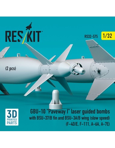 GBU-10 Paveway I laser guided bombs with BSU-37/B fin and BSU-3A/B wing (slow speed) (2 pcs) (F-4D/E, F-111, A-6A, A-7E) (3D Pri