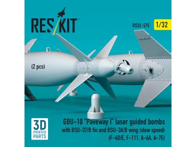 GBU-10 Paveway I laser guided bombs with BSU-37/B fin and BSU-3A/B wing (slow speed) (2 pcs) (F-4D/E, F-111, A-6A, A-7E) (3D Pri