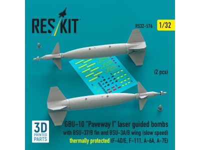 GBU-10 Paveway I laser guided bombs with BSU-37/B fin and BSU-3A/B wing (slow speed) thermally protected (2 pcs) (F-4D/E, F-111,