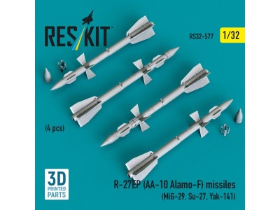 R-27EP (AA-10 Alamo-F) missiles (4 pcs) (MiG-29, Su-27, Yak-141) (3D Printed) 